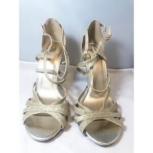 Delicious Gold Glitter Sparkle Stappy Heels